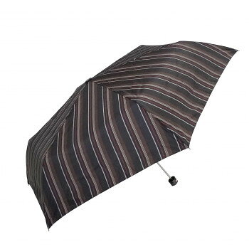Umbrella - 藤田屋 紳士折りたたみ傘 マルチストライプ ブラック M60-2323
