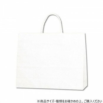 ■北海道・沖縄・離島へのお届けは別途送料を請求させていただきます。 ■製品の仕様・画像・パッケージは、変更される場合があります。 ■当店では在庫をメーカーと共有しており、商品によっては欠品の場合がございます。 　万一、ご注文頂きました商品が欠品の場合はご連絡させていただきます。 ■ご注文確定後のキャンセル不可です。 ■ラッピング（包装）対応不可です。樹脂製の接着剤で手紐を取り付けた手提げ紙袋です。紐の結び目がなくすっきりし、物の出し入れがスムースで、ストックする際にかさばらないメリットがあります。小柄な方に嬉しい横型フォルム。汎用性の高い白無地。サイズ幅390×マチ120×高310mm個装サイズ：46×40×10cm重量個装重量：1600g素材・材質片艶クラフト紙手紐:PP仕様手紐:白生産国日本 広告文責（ホライズン・03-5843-9512)fk094igrjs