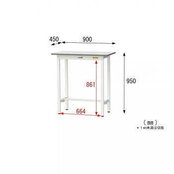 山金工業(YamaTec) SUPH-960-WW+UK-900-W ワークテーブル 150シリーズ 固定(H950mm)(基本型)+150シリーズ用架台 [2]