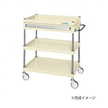 サカエ CSパールワゴン中量タイプ 引出し付 アイボリー CSP-7583ANUI