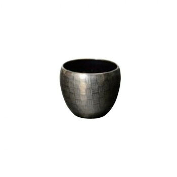 Buddhist Instruments - 篭(かご)市松模様 茶湯器 有田焼 プラチナシルバー 32C8007400072