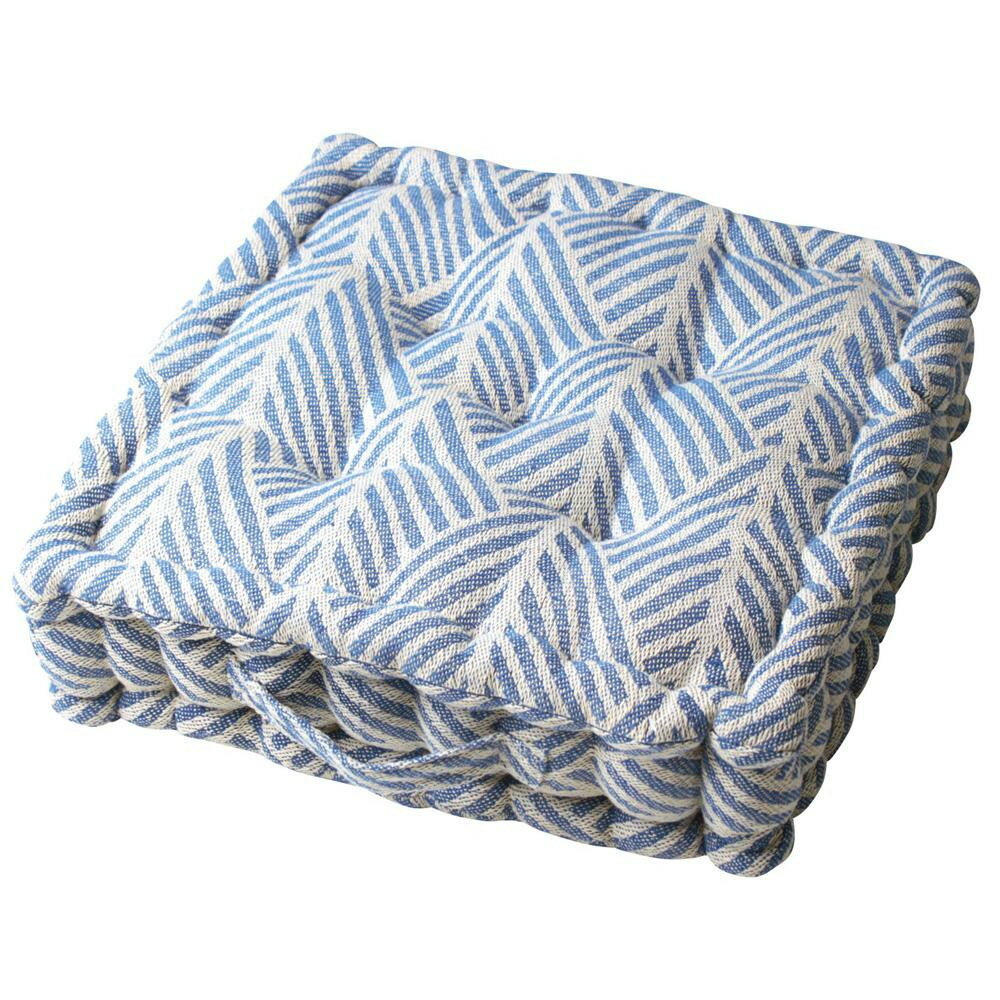 Low Rebound Cushions - インド綿クッキークッション クラック 約42×42×10cm ネイビー 270061565