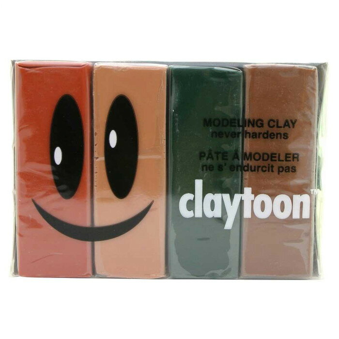 MODELING CLAY(モデリングクレイ)　claytoon(クレイトーン)　カラー油粘土　4色組(...