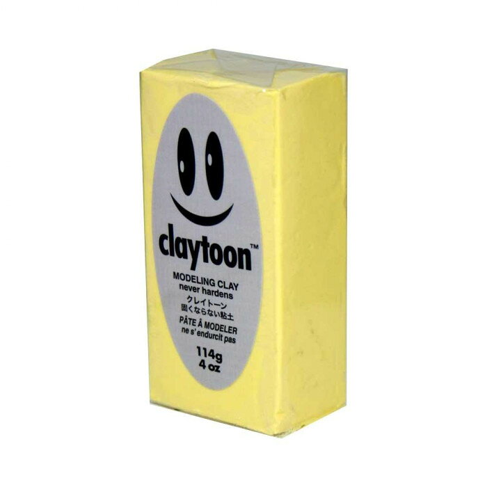 MODELING CLAY(モデリングクレイ)　claytoon(クレイトーン)　カラー油粘土　パステルイエロー　1/4bar(1/4Pound)　6個セット