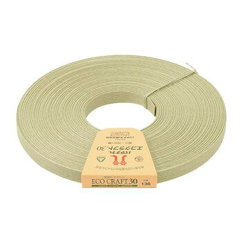 ハマナカ エコクラフト 約15mm巾 30m巻 Col.136 わさび 2508