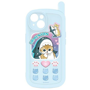 mofusand iPhone15 · 14 대응 레트로 가라케 스타일 케이스 상어 짱 MOFU-38A