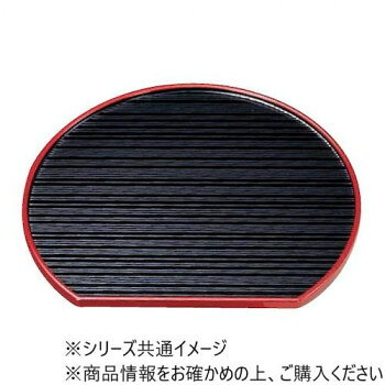 托盘 - 福井クラフト　尺2 乱引半月盆黒渕天朱 15000230