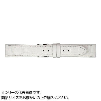 Mens - MIMOSA(ミモザ) 時計バンド P型押ワニ 17mm ホワイト (美錠:銀) CP-WH17