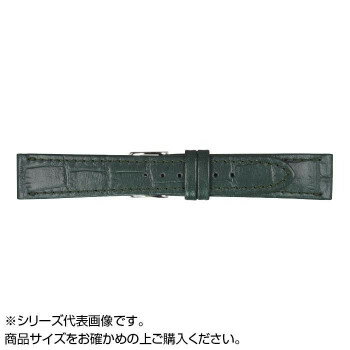 MIMOSA(ミモザ) 時計バンド P型押ワニ 17mm グリーン (美錠:銀) CP-G17
