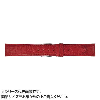 Antiques - MIMOSA(ミモザ) 時計バンド PRA型押ワニ 16mm レッド (美錠:銀) CPR-R16