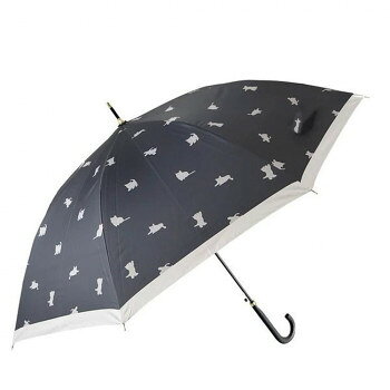 アテイン 傘 晴雨兼用ジャンプ round cat pattern　チャコール 6785