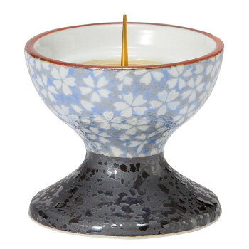 Buddhist Altar Ritual Articles - 彩花灯立 有田焼 桜小紋ブルー 32640000a1072