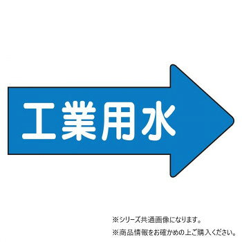 ユニット 配管ステッカー　右方向表示　工業用水・小 AS-40-2S