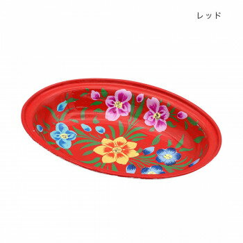 Desk Tray - カシミールペイント オーバルトレイ レッド 32523810379