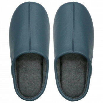 FAS project THE HOTELISH チャールススリッパ レザー調 ブルー L NWT-00710