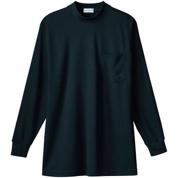 桑和 50128 長袖ローネックTシャツ(胸ポケット付き) 4Lサイズ ブラック(4) SOWA