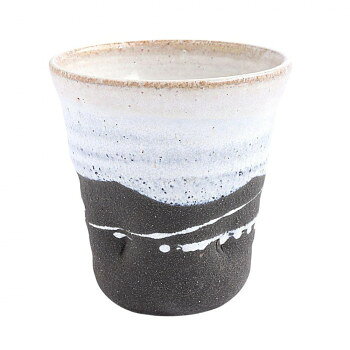 陶里 信楽焼 焼酎カップ 潮騒(ブラック)焼酎カップ W516-06
