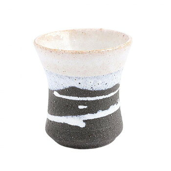 陶里 信楽焼 酒器 潮騒(ブラック)立ぐい呑 W518-14