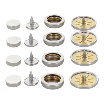 ホック一撃用ホック玉18mm　4入り　シルバー刻印　H18PSSLKK　606926