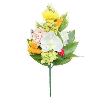 お供え用　四季仏花　プリザーブドフラワー　睦月(ムツキ)　ラン・センリョウ　S　C37501S