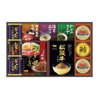 ■北海道・沖縄・離島へのお届けは別途送料を請求させていただきます。 ■製品の仕様・画像・パッケージは、変更される場合があります。 ■当店では在庫をメーカーと共有しており、商品によっては欠品の場合がございます。 　万一、ご注文頂きました商品が欠品の場合はご連絡させていただきます。 ■ご注文確定後のキャンセル不可です。 ■ラッピング（包装）対応不可です。人形町今半の「すき焼きふりかけ」、松阪牛パウダーを使った「すき焼き風松阪牛ふりかけ」にフリーズドライやお吸い物等をギッシリ詰め合わせました。内容量ふりかけ(2種)各30g、あわび入吸い物4g×2、松茸入吸い物4.2g、茶漬け6g×2、松茸風味吸い物2.3g×2、わかめスープ3.5g×3、紅ずわい蟹ほぐし55g×2、鮪油漬フレーク70g×1サイズ個装サイズ：46.3×30×4.2cm重量個装重量：725g仕様賞味期間：製造日より300日生産国日本 広告文責（ホライズン・03-5843-9512)原材料名称：ふりかけ、乾燥スープ、お茶漬け、即席吸いもの、紅ずわいがに水煮(フレーク)、まぐろ油漬(フレーク)【人形町今半すき焼ふりかけ】しょうゆ(国内製造)、牛肉、みりん、 砂糖、粒状植物性たん白、清酒、玉ねぎ、生姜、果実酒、乾燥たまご、酵母エキス、牛脂、乾燥しいたけ、乾燥ねぎ、 食塩/トレハロース【松阪牛ふりかけ】パン粉(国内製造)、砂糖、乳糖、白ごま、卵黄粉、でん粉、発酵調味料、しょうゆ、のり、粉末しょうゆ、にんじんフレーク(乳糖、でん粉、にんじん)、食塩、酵母エキス、松阪牛粉末(松阪牛肉、でん粉)、かつお削節、たんばく加水分解物/調味料(アミノ酸等)、着色料(カラメル、カロテノイド、V.Bz)、酸化防止剤(V.E、V.C)、甘味料(甘草)【あわび入お吸い物】魚貝エキス調味料(魚貝エキス、しょう油、食塩)、チキン調味料(食塩、デキストリン、チキンパウダー、その他)、食塩、でん粉、ゼラチン、うきみ、具(チンゲン菜(中国産)、鶏卵、あわび、ゆず)/調味料(アミノ酸等)、酸化防止剤(ビタミンE)、香料、香辛料抽出物、カラメル色素、酸味料【松茸入お吸い物】しょう油、デキストリン、チキン調味料(食塩、デキストリン、チキンパウダー、その他)、食塩、和風だし調味料、ゼラチン、うきみ、具(みつば(国産)、まつたけ)/増粘剤(加エデンプン、キサンタンガム)、調味料(アミノ酸等)、香料、酸化防止剤(ビタミンE)、酸味料【海苔茶漬け】調味顆粒(食塩、乳糖、砂糖、抹茶、でん粉)(国内製造)、乳糖、あられ、のり、抹茶、でん粉/調味料(アミ ノ酸等)【松茸風味吸い物】調味顆粒(食塩、砂糖、鰹節粉、鰹エキス、醤油)(国内製造)、ふ、わかめ、乾燥ねぎ/調味料(アミノ酸等)、カラメル色素、香料、酸化防止剤(ビタミンE)、クエン酸【わかめスープ】食塩(国内製造)、粉末醤油(小麦?大豆を含む)、畜肉エキスパウダー(豚肉?鶏肉を含む)、香辛料、砂糖、オニオン粉末、粉末油脂(乳成分を含む)、鰹節粉末、昆布粉末、椎茸粉末、力レー粉、うきみ?具(わかめ、ごま、ねぎ)/調味料(アミノ酸等)【紅ずわい蟹ほぐし】紅ずわいかに、砂糖、食塩/調味料(アミノ酸等)、リン酸塩(Na)、増粘剤(キサンタン)、酸化防止剤(亜硫酸塩)【鮪油漬フレーク】まぐろ(輸入又は国産(5%未満))、米油、野菜スープ(玉葱、人参、キャベツ)、ローストオニオン、食塩アレルギー表示卵、乳、小麦、かに、あわび、牛肉、ごま、大豆、鶏肉、豚肉、まつたけ、ゼラチン（原材料の一部に含んでいます）保存方法直射日光を避け、常温にて保存してください。製造（販売）者情報【すき焼ふりかけ】販売者:株式会社人形町今半【松阪牛ふりかけ】販売者:有限会社伊藤牧場【あわび入お吸い物・松茸入お吸い物】販売者:シーラック株式会社【海苔茶漬け】販売者:株式会社丸美屋フーズ【松茸風味吸い物】販売者:株式会社永谷園【わかめスープ】製造者:東味株式会社【紅ずわい蟹ほぐし】販売者:株式会社ニッスイ【鮪油漬フレーク】製造者:伊藤食品株式会社fk094igrjs