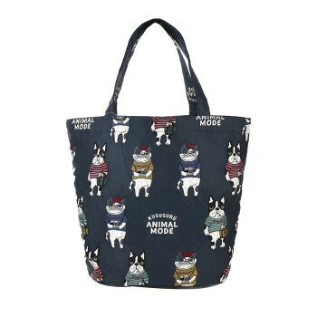 Shopping Bags, Ecology Bags - クスグルジャパン コブラン織りバッグ トートバッグ アニマルモード柄 ダークブルー 25-8170