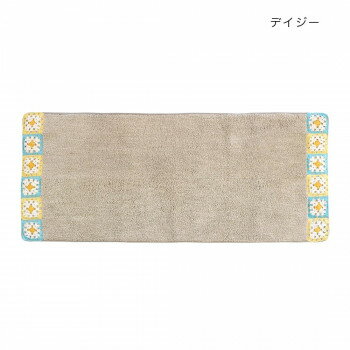 ■北海道・沖縄・離島へのお届けは別途送料を請求させていただきます。 ■製品の仕様・画像・パッケージは、変更される場合があります。 ■当店では在庫をメーカーと共有しており、商品によっては欠品の場合がございます。 　万一、ご注文頂きました商品が欠品の場合はご連絡させていただきます。 ■ご注文確定後のキャンセル不可です。 ■ラッピング（包装）対応不可です。サイドのクロシェ編みがポイントの可愛らしいマットです。どこか懐かしさやレトロな雰囲気も感じられる、ハンドメイドのクロシェ編み。ロングサイズなのでキッチンマットとして、ベッド下に敷いても!サイズ約120×50cm個装サイズ：5×60×45cm重量個装重量：500g素材・材質綿:80%、ポリエステル:10%、レーヨン:5%、その他:5%、かぎ針編みモチーフ:綿100%生産国インド 広告文責（ホライズン・03-5843-9512)fk094igrjs