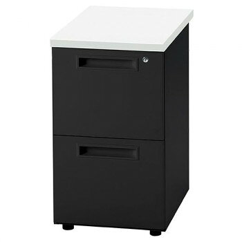 Rakuten - 井上金庫販売 オフィス用テーブル 2段 本体ブラック/天板ホワイト GSD-B047-2 WH