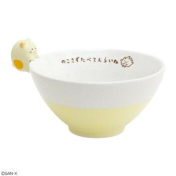 ■北海道・沖縄・離島へのお届けは別途送料を請求させていただきます。 ■製品の仕様・画像・パッケージは、変更される場合があります。 ■当店では在庫をメーカーと共有しており、商品によっては欠品の場合がございます。 　万一、ご注文頂きました商品が欠品の場合はご連絡させていただきます。 ■ご注文確定後のキャンセル不可です。 ■ラッピング（包装）対応不可です。おうちごはんをもっと楽しく♪マスコット付ちゃわんの登場です! 「のこさずたべてえらいね」のメッセージに思わずほっこり・・・。コロンとしたねこのマスコットにも癒されるね。サイズ約75×120φmm個装サイズ：15×15×9cm重量個装重量：200g素材・材質陶器仕様食洗機、オーブン使用不可生産国中国 広告文責（ホライズン・03-5843-9512)fk094igrjs