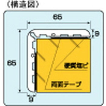 ■北海道・沖縄・離島へのお届けは別途送料を請求させていただきます。 ■製品の仕様・画像・パッケージは、変更される場合があります。 ■当店では在庫をメーカーと共有しており、商品によっては欠品の場合がございます。 　万一、ご注文頂きました商品が欠品の場合はご連絡させていただきます。 ■ご注文確定後のキャンセル不可です。 ■ラッピング（包装）対応不可です。当て板が樹脂ですので軽く、取り付けがラクラクです。※北海道・沖縄・離島・その他一部の地域は追加送料が発生いたします。サイズ65×65×15mm個装サイズ：7×9×110cm重量個装重量：1320g素材・材質軟質塩ビ、当て板:ボンデ鋼板生産国日本 広告文責（ホライズン・03-5843-9512)fk094igrjs