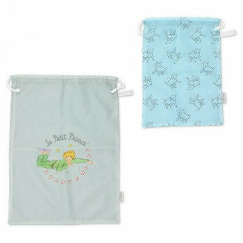 Drawstring Bags - ゾーウィー 星の王子さま マルチ巾着2個セット グレー＆ブルー 8824