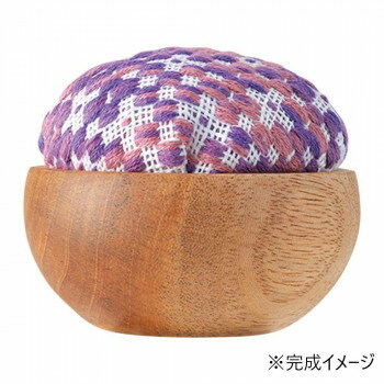 枕芯 - オリムパス こぎん刺しのウッドボウルピンクッション キット あじさい こぎん88