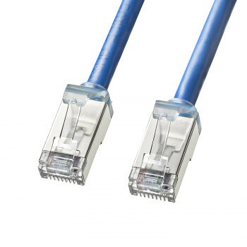 サンワサプライ カテゴリ6A STP LANケーブル 超ショートブーツ ブルー 0.25m KB-T6ASB-0025BL