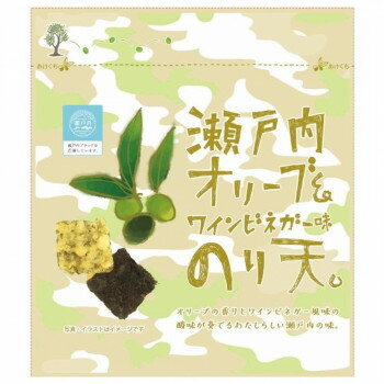 ■北海道・沖縄・離島へのお届けは別途送料を請求させていただきます。 ■製品の仕様・画像・パッケージは、変更される場合があります。 ■当店では在庫をメーカーと共有しており、商品によっては欠品の場合がございます。 　万一、ご注文頂きました商品が欠品の場合はご連絡させていただきます。 ■ご注文確定後のキャンセル不可です。 ■ラッピング（包装）対応不可です。のり天に、瀬戸内産オリーブの爽やかな香りをプラスしました。食べた瞬間に口の中にオリーブの香りがふわっと広がり、ワインビネガーの酸味で後味スッキリです。繰り返し食べたくなる味に仕上げました。※本品製造ラインでは、乳成分・えび・かにを含む製品を生産しています。内容量単品:20gサイズ単品:高さ160×幅140×奥行60mm個装サイズ：32×46×33cm重量個装重量：2940g仕様賞味期間：製造日より180日セット内容6個生産国日本 広告文責（ホライズン・03-5843-9512)栄養成分(20gあたり)エネルギー:115kcal、たんぱく質:1.5g、脂質:8.0g、炭水化物:9.4g、食塩相当量:0.7g原材料名称：海藻類加工品小麦粉(国内製造)、植物油、のり、でん粉、オリーブ&ワインビネガー風味シーズニング、食塩、砂糖、いか、卵白、あおさ/調味料(アミノ酸等)、酸味料、甘味料(甘草、ステビア)、酸化防止剤(V.C)、香料、香辛料抽出物、(一部に小麦・卵・いかを含む)アレルギー表示卵、小麦、いか（原材料の一部に含んでいます）保存方法常温製造（販売）者情報まるか食品株式会社広島県尾道市美ノ郷町本郷455-10fk094igrjs