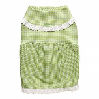ペット用品 ドッグウェア チェック柄ワンピース Green/グリーン Lサイズ DG-CHK04-L