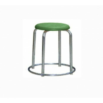 Stools - ルネセイコウ ラウンドスツール(外リング付き) 日本製 完成品 RP-4C　グリーン・クロームメッキ
