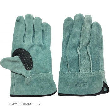 小野商事 エース 牛床革手袋 オイル加工 黒アテ Mサイズ AG4501
