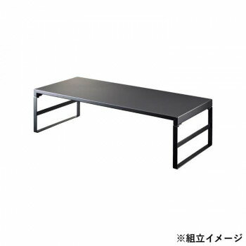 LIHIT LAB.(リヒトラブ)　机上台　幅590mm・ハイタイプ　マットブラック　A-7333-124