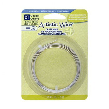 Embroidery - Artistic Wire(アーティスティックワイヤー) フラットワイヤー ノンターニッシュシルバー (5mm×0.75mm)×91cm 21