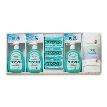 ■北海道・沖縄・離島へのお届けは別途送料を請求させていただきます。 ■製品の仕様・画像・パッケージは、変更される場合があります。 ■当店では在庫をメーカーと共有しており、商品によっては欠品の場合がございます。 　万一、ご注文頂きました商品が欠品の場合はご連絡させていただきます。 ■ご注文確定後のキャンセル不可です。 ■ラッピング（包装）対応不可です。ガンコな汚れもしっかり落とします。まっ白で気持ちのいい暮らしを送れます。サイズ22.5×51×5.6cm個装サイズ：25×55×5cm重量1878g個装重量：1878g素材・材質タオル:綿100%仕様洗濯石けん:133g洗剤:300ml今治タオル認定番号:第2023-261号マイクロファイバークロス・ウォッシュタオル:洗濯機可セット内容洗濯石けん×3、洗剤×3、ウォッシュタオル×2生産国日本 広告文責（ホライズン・03-5843-9512)fk094igrjs