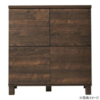 日本製組立家具 リビングボード 収納キャビネット CO-NC-8075CB ダークブラウン