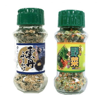 ■北海道・沖縄・離島へのお届けは別途送料を請求させていただきます。 ■製品の仕様・画像・パッケージは、変更される場合があります。 ■当店では在庫をメーカーと共有しており、商品によっては欠品の場合がございます。 　万一、ご注文頂きました商品が欠品の場合はご連絡させていただきます。 ■ご注文確定後のキャンセル不可です。 ■ラッピング（包装）対応不可です。あたたかいご飯におむすび、お弁当にふりかけて、お召し上がりください。【雲丹ふりかけ】オレンジ色を基調とした色合いで、うにのイメージ及び風味を生かしたふりかけです。ごま・のり・鰹で風味を高めています。【十六種の野菜ふりかけ】十六種の野菜(ブロッコリー、南瓜、人参、パセリ、苦瓜、ケール、ゴボウ、レンコン、じゃが芋、グリーンピース、小松菜、セロリ、ほうれん草、トマト、チンゲン菜、モロヘイヤ)を盛り込んだふりかけです。のりとたまごを使用し、お子様にも食べやすい甘みのある味に仕上げてあります。野菜のフレークを使用し、彩り豊かで健康的なイメージ。ほかほかご飯、おむすび、お弁当にふりかけて、お召し上がり下さい。内容量雲丹ふりかけ(85g)・十六種の野菜ふりかけ(90g)×各15個サイズ個装サイズ：34.8×17.2×43.5cm重量個装重量：12000g仕様賞味期間：製造日より360日生産国日本 広告文責（ホライズン・03-5843-9512)栄養成分栄養成分表(100g当たり)【雲丹ふりかけ】熱量:350kcal、たんぱく質:14.0g、脂質:9.4g、炭水化物:52.3g、食塩相当量:13.5g【十六種の野菜ふりかけ】熱量:367kcal、たんぱく質:11.3g、脂質:7.6g、炭水化物:63.4g、食塩相当量:11.4g原材料名称：ふりかけ【雲丹ふりかけ】うに風味顆粒(乳糖、コーンスターチ、うに加工品、食塩、その他)(国内製造)、ごま、ポテトフレーク、鰹風味顆粒(乳糖、食塩、鰹節粉末、砂糖、その他)、ぶどう糖、脱脂小麦胚芽、のり、食塩、あおさ、醤油、でん粉、砂糖、トマトパウダー、デキストリン/調味料(アミノ酸等)加工でん粉、貝Ca、着色料(カロチノイド、紅麹、ラック、カラメル)、増粘多糖類、甘味料(ステビア、カンゾウ)、(一部に卵・乳成分・小麦・さば・大豆・ゼラチン・ごまを含む)【十六種の野菜ふりかけ】でん粉(国内製造)、ぶどう糖、ポテトフレーク、ごま、食塩、砂糖、ニンジンフレーク、麦芽糖、乾燥卵黄、デキストリン、のり、鰹節粉末、カボチャフレーク、ホウレンソウフレーク、発酵調味料、ほうれん草粉末、混合野菜粉末(大麦若葉、ケール、ブロッコリー、南瓜、その他)、醤油、抹茶、酵母エキス、スピルリナ粉末、あおさ、椎茸、レンコンパウダー、グリーンピース粉末、乾燥小松菜粉末、ゴボウ/調味料(アミノ酸等)、加工でん粉、着色料(カラメル、カロチノイド、クチナシ、紅花黄)、酸化防止剤(V.E)、(一部に卵・小麦・大豆・ごまを含む)アレルギー表示卵、乳、小麦、ごま、さば、大豆、ゼラチン（原材料の一部に含んでいます）保存方法直射日光などの高温や多湿を避けて、保存してください。製造（販売）者情報製造者:株式会社みなり広島県東広島市河内町下河内636fk094igrjs