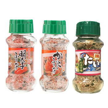 ■北海道・沖縄・離島へのお届けは別途送料を請求させていただきます。 ■製品の仕様・画像・パッケージは、変更される場合があります。 ■当店では在庫をメーカーと共有しており、商品によっては欠品の場合がございます。 　万一、ご注文頂きました商品が欠品の場合はご連絡させていただきます。 ■ご注文確定後のキャンセル不可です。 ■ラッピング（包装）対応不可です。ごはんのおともとして、あたたかいご飯やおむすび、お弁当に振りかけてお召し上がりください。【明太子ふりかけ】ごはんのともとして定評のある明太子(すけとうだらの卵)をふりかけにしました。【かにふりかけ】赤色を基調とした色合いで、蟹のイメージ及び風味をいかし、ごま・のり風味を高め、卵殻Caを添加したふりかけです。【たいふりかけ】国産の鯛を使用したわさび味のふりかけです。内容量たい(85g)・明太子ふりかけ(85g)・かにふりかけ(85g)×各10個サイズ個装サイズ：34.8×17.2×43.5cm重量個装重量：12000g仕様賞味期間：製造日より360日生産国日本 広告文責（ホライズン・03-5843-9512)栄養成分栄養成分表(100g当たり)【明太子ふりかけ】熱量 :322kcal　たんぱく質:8.8g　脂質 :0.6g　炭水化物:70.4g　食塩相当量:13.5g【かにふりかけ】熱量 :403kcal　たんぱく質:13.8g　脂質 :12.1g　炭水化物:59.8g　食塩相当量:8.6g　カルシウム:510mg【国産たいふりかけ】熱量:333kcal、たんぱく質:11.8g、脂質:6.4g、炭水化物:57.1g、食塩相当量:10.8g原材料名称：ふりかけ【明太子ふりかけ】でん粉(国内製造)、ぶどう糖、ポテトフレーク、食塩、パン粉、発酵調味料、青のり風味顆粒、辛子明太子、オキアミエキス、砂糖、醤油、のり、香辛料、鰹節粉末、デキストリン、鰹エキス粉末、トマトパウダー、かつお風味調味料、蛋白加水分解物/加工でん粉、調味料(アミノ酸等)、着色料(カロチノイド、ラック、紅麹、カラメル)、香料、酸味料、香辛料、甘味料(ステビア、カンゾウ)、(一部に乳成分・小麦・大豆を含む)【かにふりかけ】ポテトフレーク(アメリカ製造、バングラデシュ製造)、ごま、カニ風味顆粒(麦芽糖、でん粉、デキストリン、食塩、カニエキス、その他)、ぶどう糖、海老風味顆粒(コーンスターチ、乳糖、砂糖、その他)、乾燥かに風味かまぼこ(スケトウダラすり身、卵白、馬鈴薯澱粉、植物油脂、食塩、魚介エキス)、鮭風味顆粒、食塩、のり、でん粉、醤油、砂糖、デキストリン、ほうれん草粉末、トマトパウダー/調味料(アミノ酸等)、着色料(ラック、紅麹、カロチノイド、カラメル)、ソルビトール、卵殻Ca、加工でん粉、pH調整剤、香料、酸化防止剤(V.E)、甘味料(ステビア、カンゾウ)、(一部に卵・乳成分・小麦・えび・かに・さけ・大豆・豚肉・ゼラチン・ごまを含む)【国産たいふりかけ】ポテトフレーク(アメリカ製造、バングラデシュ製造)、ぶどう糖、でん粉、ごま、食塩、砂糖、醤油、わさび顆粒、真鯛(国産)、鰹節粉末、のり、デキストリン、発酵調味料、粉末醤油、魚醤、トマトパウダー、香辛料、野菜エキスパウダー、野菜エキス、酵母エキス/加工でん粉、調味料(アミノ酸等)、着色料(カラメル、カロチノイド、ラック、クチナシ、紅花黄)、トレハロース、貝Ca、香料、味料(カンゾウ、ステビア、アセスルファムK)、酸化防止剤(V.E)、(一部に乳成分・小麦・大豆・豚肉・ごまを含む)アレルギー表示乳、小麦、大豆（原材料の一部に含んでいます）保存方法直射日光などの高温や多湿を避けて、保存してください。製造（販売）者情報製造者:株式会社みなり広島県東広島市河内町下河内636fk094igrjs