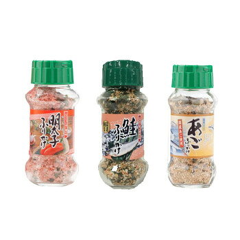 ■北海道・沖縄・離島へのお届けは別途送料を請求させていただきます。 ■製品の仕様・画像・パッケージは、変更される場合があります。 ■当店では在庫をメーカーと共有しており、商品によっては欠品の場合がございます。 　万一、ご注文頂きました商品が欠品の場合はご連絡させていただきます。 ■ご注文確定後のキャンセル不可です。 ■ラッピング（包装）対応不可です。ごはんのおともとして、あたたかいご飯やおむすび、お弁当に振りかけてお召し上がりください。【明太子ふりかけ】ごはんのともとして定評のある明太子(すけとうだらの卵)をふりかけにしました。【鮭ふりかけ】北海道産のさけフレークを使用し、鰹・胡麻・海苔で風味を高めています。【あごふりかけ】国産のあご(とびうお)を使用した塩焼風味のふりかけです。内容量明太子ふりかけ(85g)・鮭ふりかけ(85g)・あごふりかけ(80g)×各10個サイズ個装サイズ：34.8×17.2×43.5cm重量個装重量：12000g仕様賞味期間：製造日より360日生産国日本 広告文責（ホライズン・03-5843-9512)栄養成分栄養成分表(100g当たり)【明太子ふりかけ】熱量 :322kcal　たんぱく質:8.8g　脂質 :0.6g　炭水化物:70.4g　食塩相当量:13.5g【北海道産鮭ふりかけ】熱量 : 350kcal たんぱく質 : 14.0g 脂質 : 9.4g 　炭水化物 : 52.3g 食塩相当量 : 13.5g【あごふりかけ】熱量 :427kcal　たんぱく質:17.7g　脂質 :16.1g　炭水化物:52.9g　食塩相当量:8.9g原材料名称：ふりかけ【明太子ふりかけ】でん粉(国内製造)、ぶどう糖、ポテトフレーク、食塩、パン粉、発酵調味料、青のり風味顆粒、辛子明太子、オキアミエキス、砂糖、醤油、のり、香辛料、鰹節粉末、デキストリン、鰹エキス粉末、トマトパウダー、かつお風味調味料、蛋白加水分解物/加工でん粉、調味料(アミノ酸等)、着色料(カロチノイド、ラック、紅麹、カラメル)、香料、酸味料、香辛料、甘味料(ステビア、カンゾウ)、(一部に乳成分・小麦・大豆を含む)【北海道産鮭ふりかけ】炒りごま(国内製造)、ぶどう糖、ポテトフレーク、でん粉、鮭風味顆粒(乳糖、砂糖、食塩、鮭パウダー)、食塩、のり、さけフレーク、あおさ、砂糖、乾燥鮭パウダー、デキストリン、醤油、鰹節粉末、粉末醤油、トマトパウダー、辛子明太子、発酵調味料、風味調味料、香辛料、野菜エキスパウダー/調味料(アミノ酸等)、加工でん粉、着色料(カロチノイド、カラメル、紅麹、ラック)、香料、酸化防止剤(ビタミンE)、甘味料(カンゾウ、ステビア、アセスルファムK)、酸味料、香辛料、(一部に乳成分・小麦・えび・いか・さけ・大豆・ごまを含む)【あごふりかけ】炒りごま(国内製造)、ポテトフレーク、ぶどう糖、とびうお(国産)、でん粉、鰹風味顆粒(乳糖、食塩、鰹節粉末、砂糖、その他)、食塩、砂糖、醤油、のり、乾燥ネギ、乾燥おから、デキストリン、鰹節粉末、粉末醤油、発酵調味料、抹茶、あおさ、香辛料、野菜エキスパウダー/調味料(アミノ酸等)、加工でん粉、カラメル色素、貝Ca、甘味料(カンゾウ、ステビア、アセスルファムK)、(一部に乳成分・小麦・さば・大豆・ごまを含む)アレルギー表示乳、小麦、えび、いか、ごま、さけ、さば、大豆（原材料の一部に含んでいます）保存方法直射日光などの高温や多湿を避けて、保存してください。製造（販売）者情報製造者:株式会社みなり広島県東広島市河内町下河内636fk094igrjs