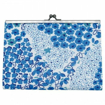 Tote Bag Type - 大西賢製販 Ripple がま口ジャバラマルチケース 和小花 青 GA38-WM04