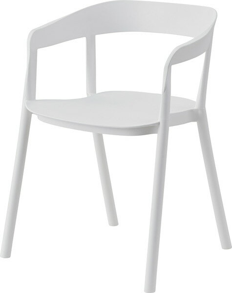 アームチェア チェア ダイニングチェア 椅子 積み重ね スタッキング ガーデン ベランダ テラス ポリプロピレン製 お手入れ簡単 耐水性 軽量 持ち運び シンプル ホワイト