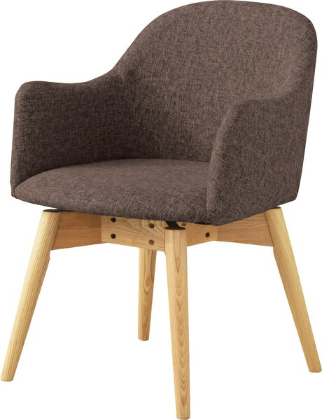 カラメリ 回転式チェア チェア ダイニングチェア 椅子 イス いす 回転 北欧 シンプル ハの字 かわいい ダイニング 食卓チェア 木製 肘付き 布 ファブリック モダン 背もたれ 天然木 アッシュ ブラウン