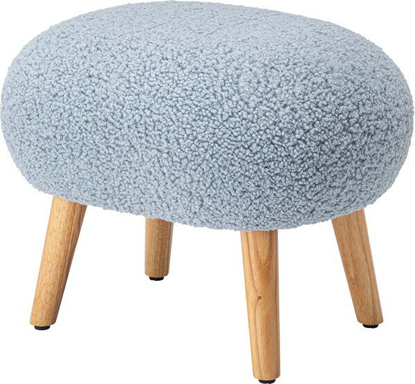 スツール 丸椅子 ラウンド 腰掛 イス オットマン ブークレ生地 天然木 円形 チェア 簡易椅子 アームレ..