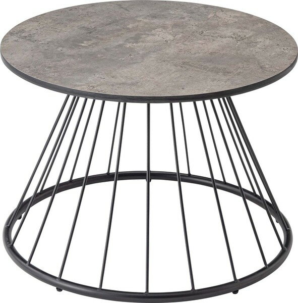 ラウンドテーブルL テーブル ラウンドテーブル 丸 サイドテーブル ストーン柄 石目調 スチール アイアン 北欧 モダン インダストリアル シンプル カフェ おしゃれ リビング ソファーテーブル ベッドテーブル カフェテーブル グレー