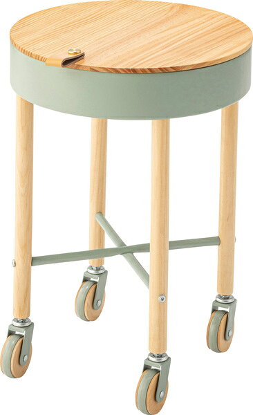 サイドテーブル テーブル おしゃれ 北欧 キャスター キャスター付き 収納 取っ手付き 木製 スチール ナイトテーブル ワゴン ベッドサイド ソファサイド ソファーサイド リビング 寝室 新生活 グリーン